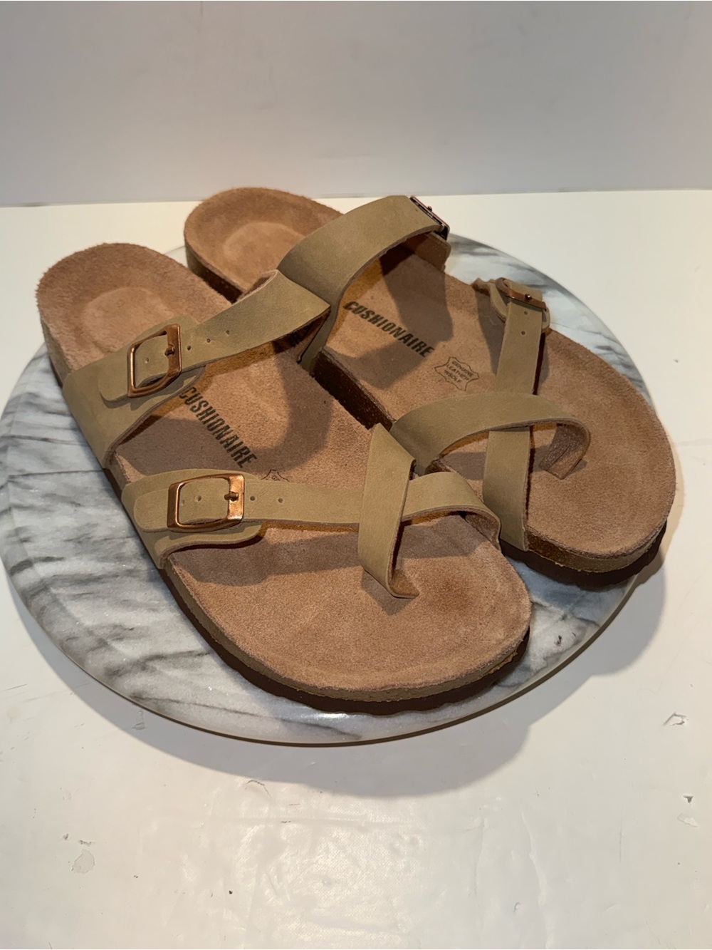 CUSHIONAIRE Luna Cork Footbed Sandal tan Women’s Size 11M Brand New!!